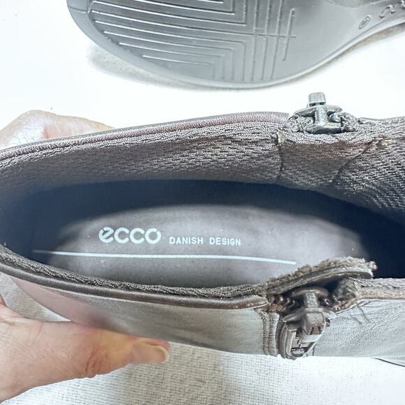 ECCO Shape M 35 Women's Leather Ankle Boot Brown US 9-9.5 / EU 40 double zipper - Picture 9 of 9